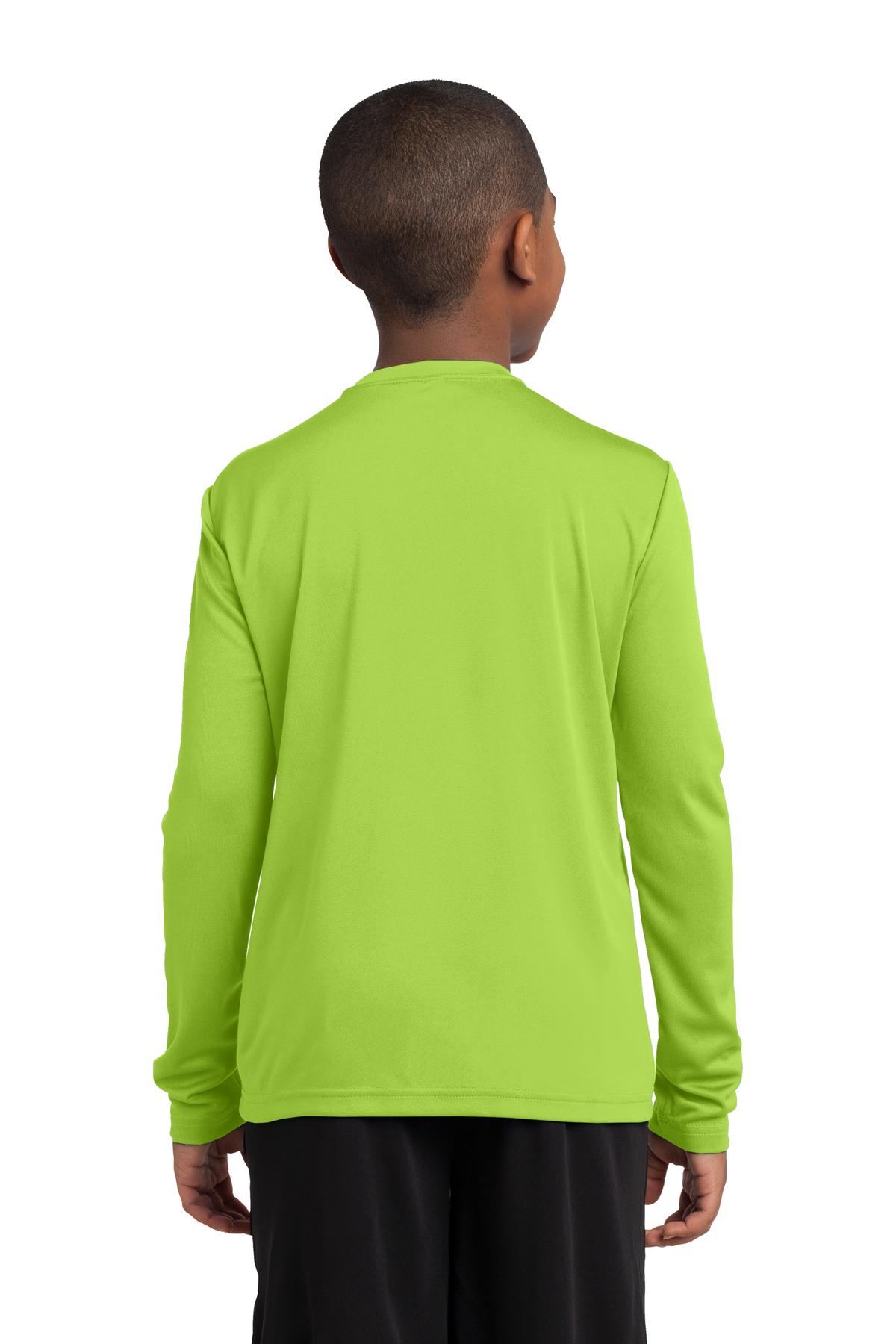 Youth Long Sleeve PosiCharge Competitor Tee - Lime Shock