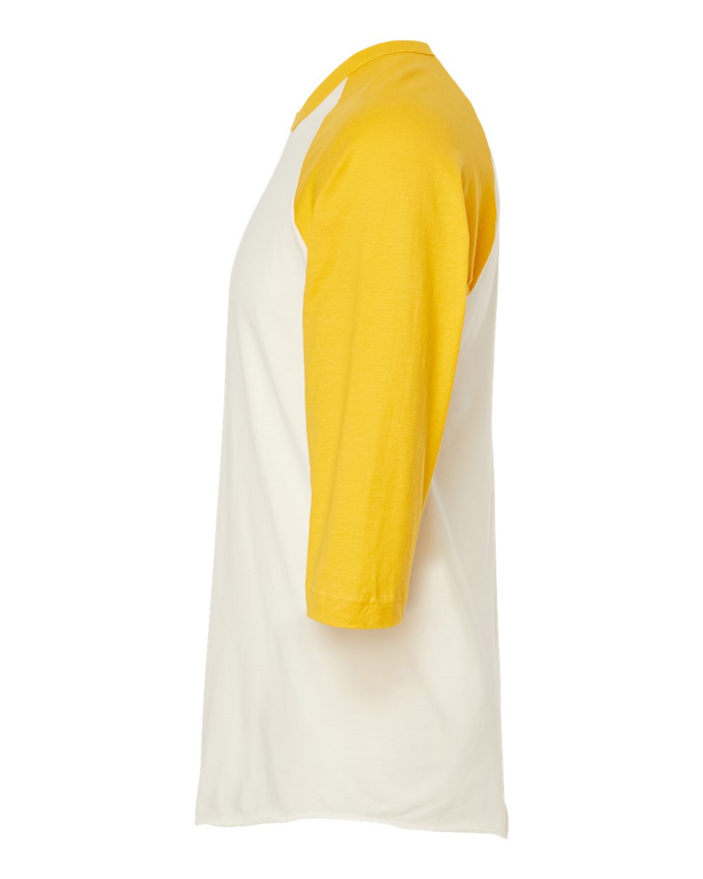 Unisex Fine Jersey Raglan Tee - Vintage White/ Mellow Yellow