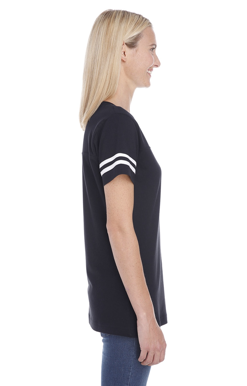 Women's Football T-Shirt - Black / White