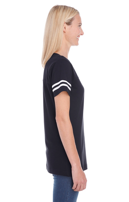 Women's Football T-Shirt - Black / White