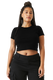 Bella + Canvas 1010J2 - Women's Micro Ribbed Baby Tee - Solid Black Blend