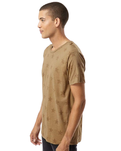 Unisex Star Print T-Shirt - Coyote Brown Star