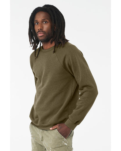 Unisex Sponge Fleece Raglan Sweatshirt - Heather Olive