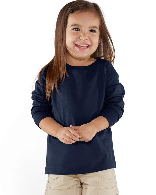 Toddler Long-Sleeve Fine Jersey T-Shirt - Navy
