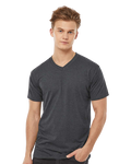 Unisex Poly-Rich V-Neck Tee - Heather Charcoal