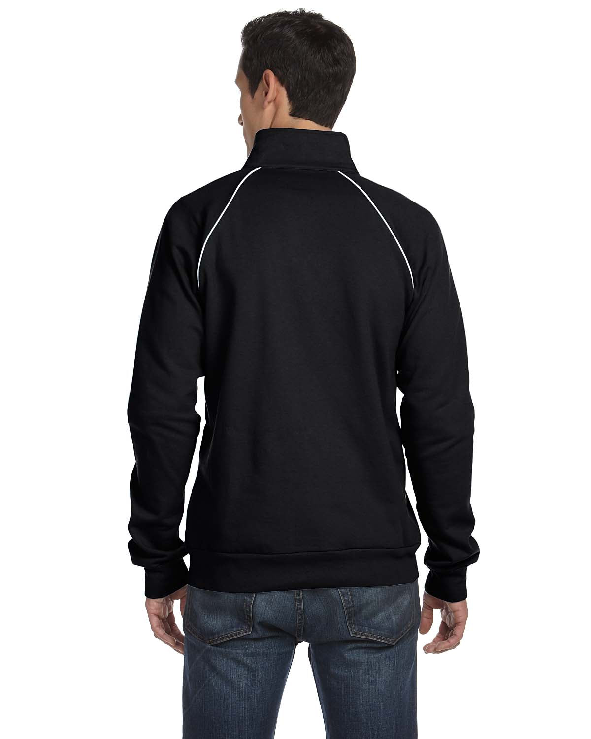 Men's Piped Fleece Jacket - Black / White