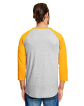 Unisex Raglan T-Shirt - Oxford Gray Heather / Gold