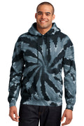 Unisex Tie-Dye Pullover Hoodie - Black