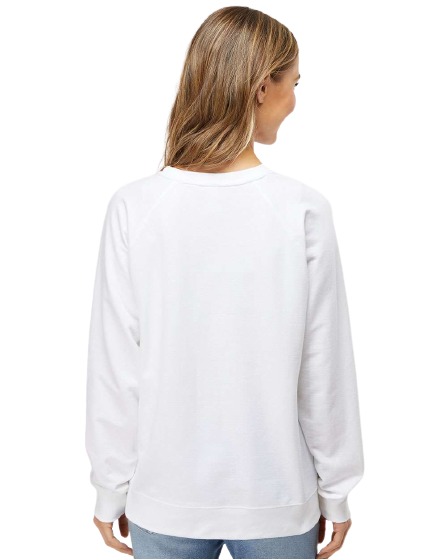 Unisex Lightweight Loopback Terry Crew - White