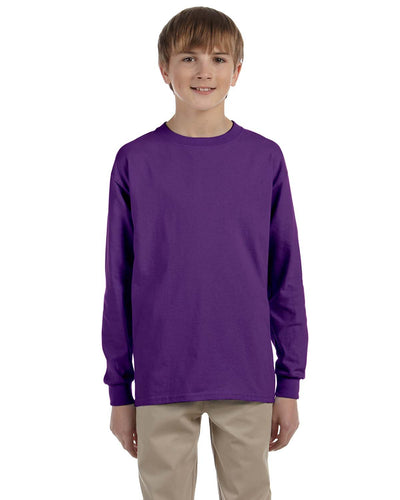 Youth Ultra Cotton® 6 oz. Long-Sleeve T-Shirt - Purple