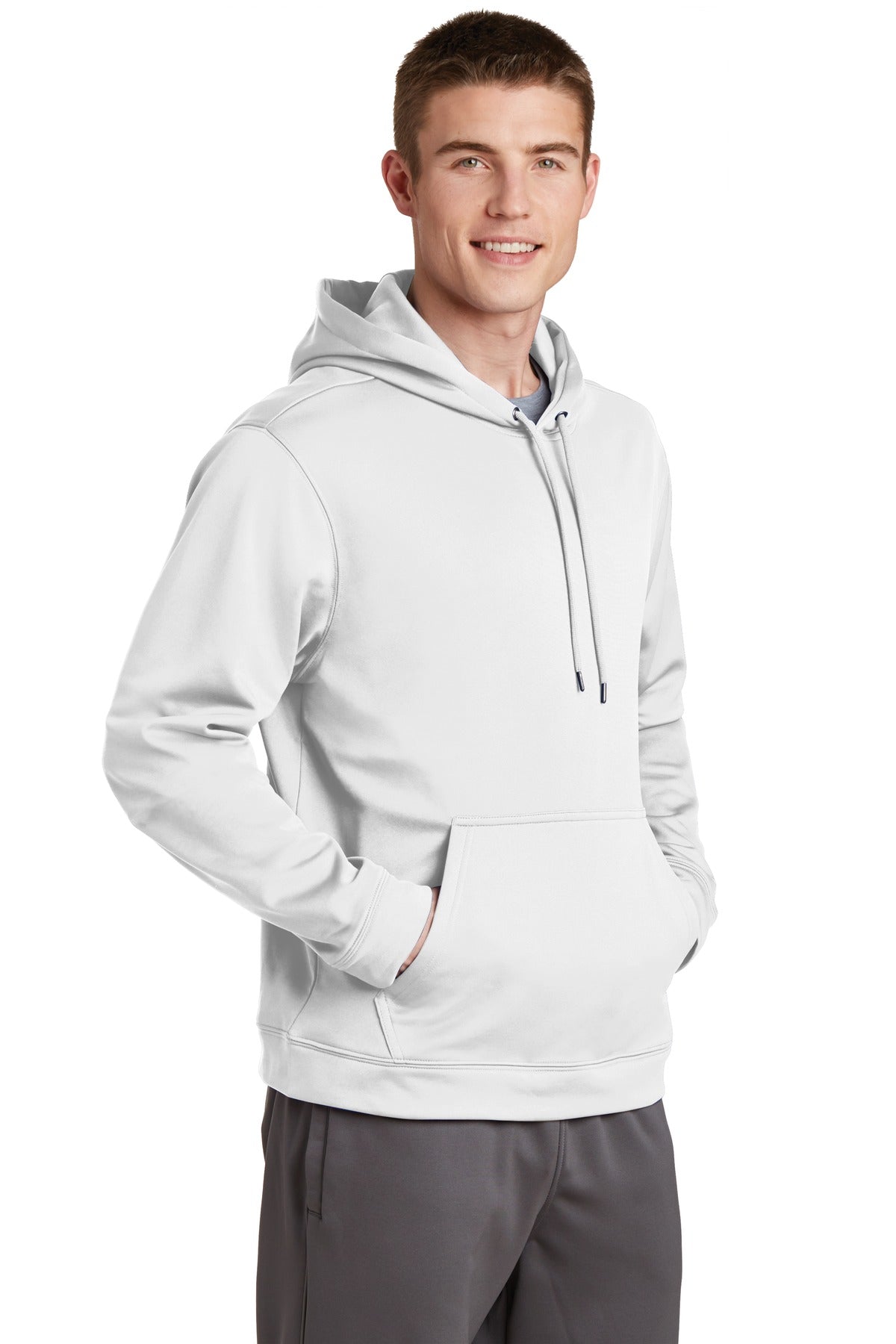 Sport-Wick Fleece Hooded Pullover - White
