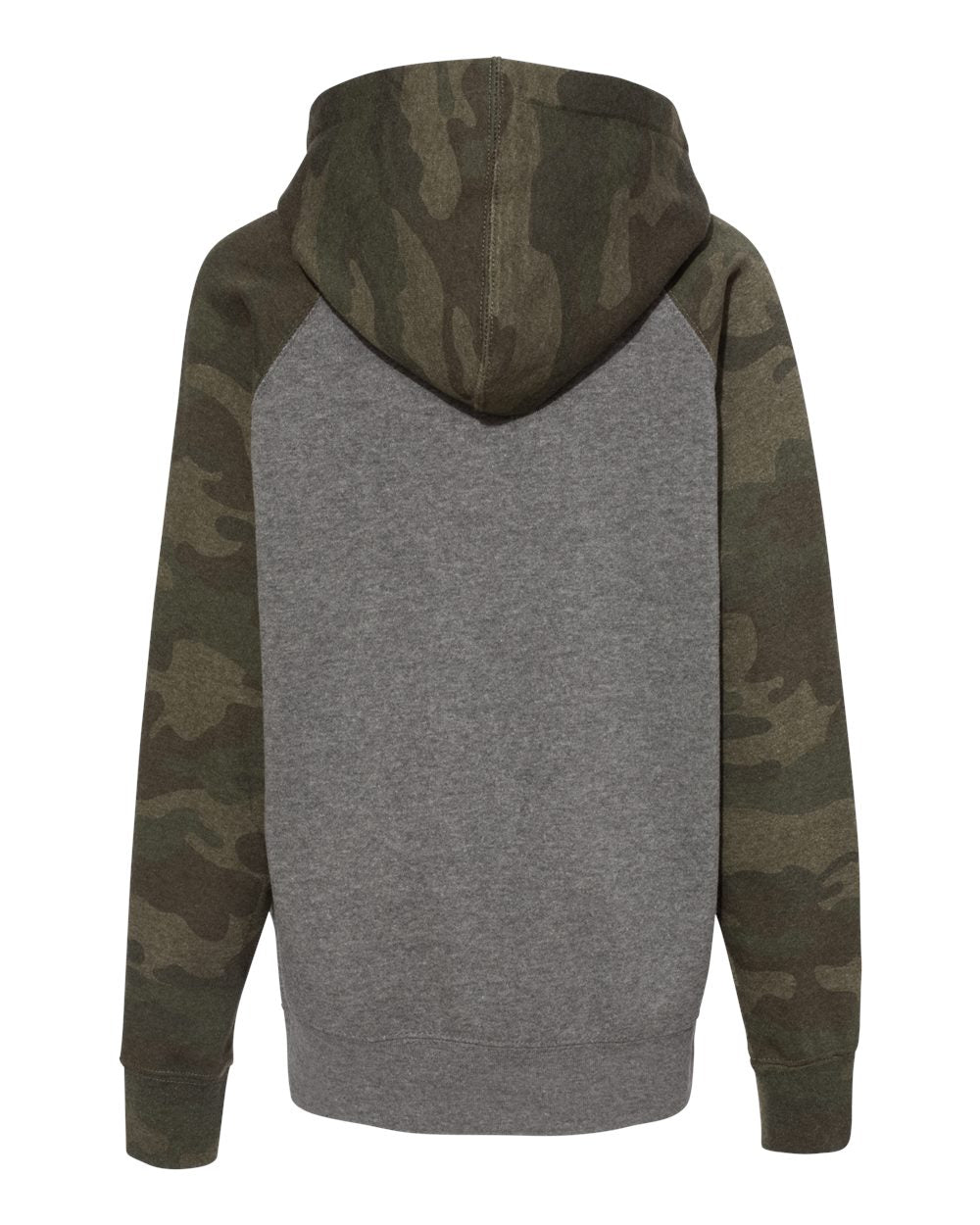 Youth Special Blend Raglan Hoodie - Nickel Heather / Forest Camo