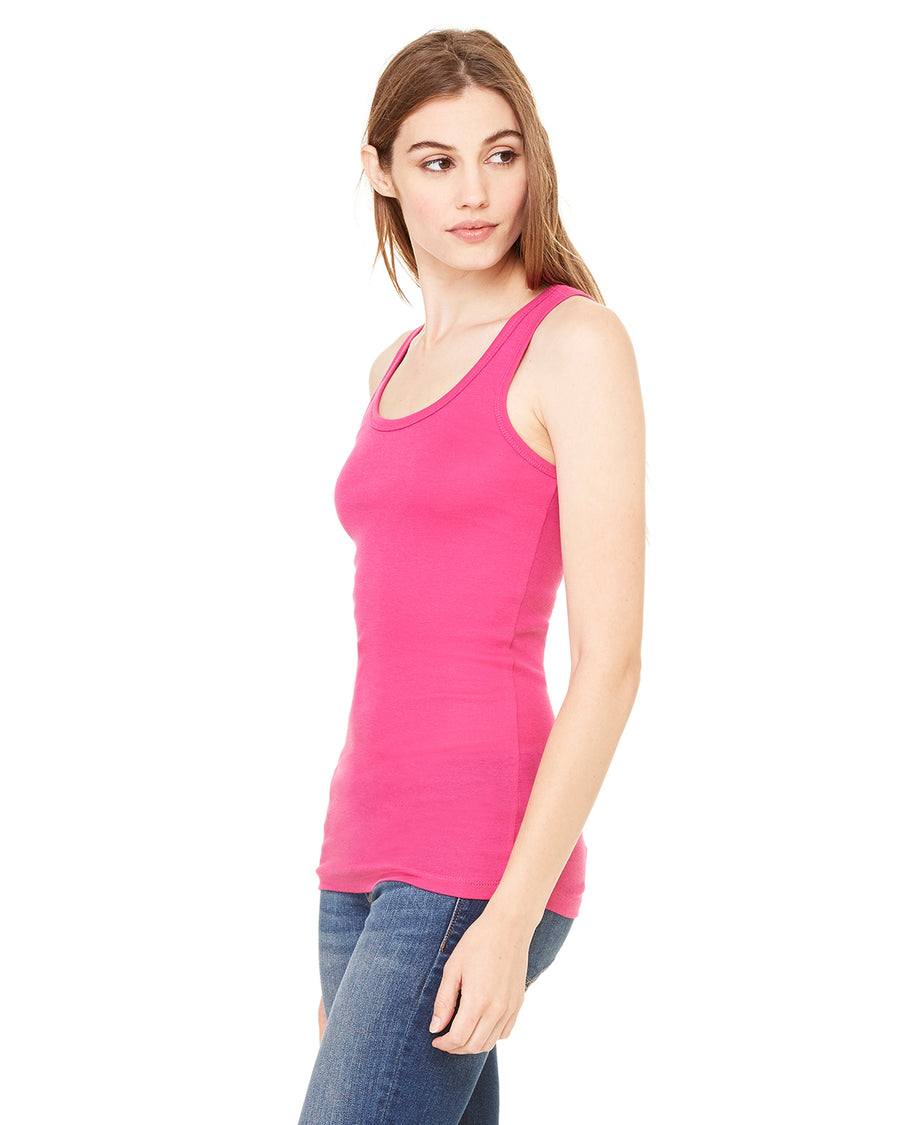 Women's Sheer Mini Rib Tank - Berry