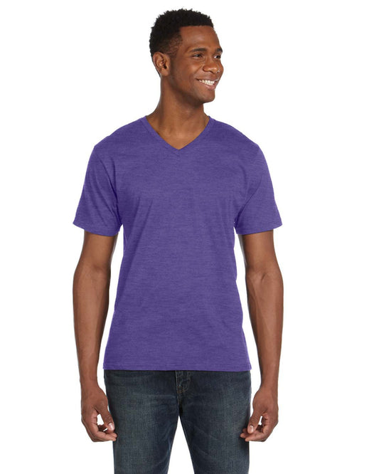 Unisex Lightweight V-Neck T-Shirt - Heather Purple