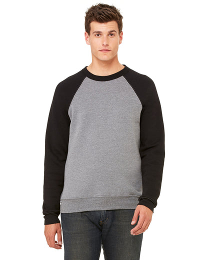 Unisex Sponge Fleece Raglan Sweatshirt - Heather Deep / Black