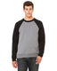 Bella + Canvas 3901 - Unisex Sponge Fleece Raglan Sweatshirt - Heather Deep / Black