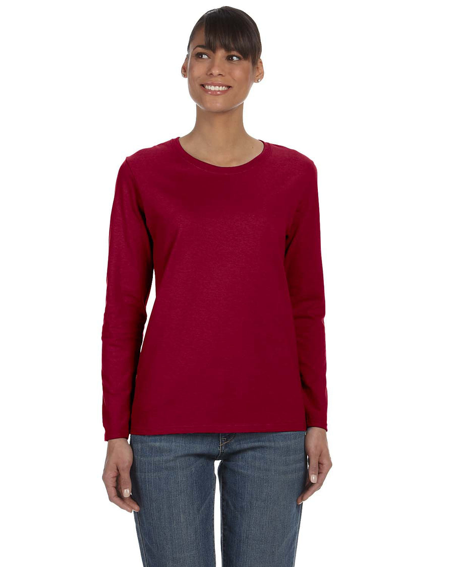 Ladies' Heavy Cotton™ 5.3 oz. Long-Sleeve T-Shirt - Cardinal Red