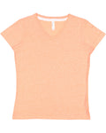 Women's Harborside Melange V-Neck T-Shirt - Papaya Melange
