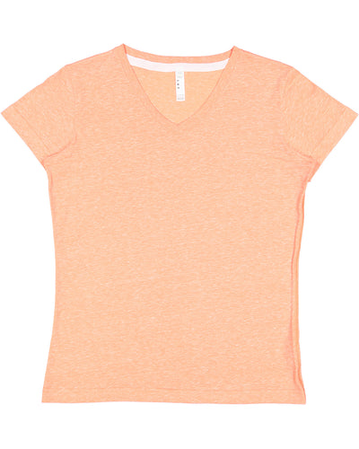 Women's Harborside Melange V-Neck T-Shirt - Papaya Melange