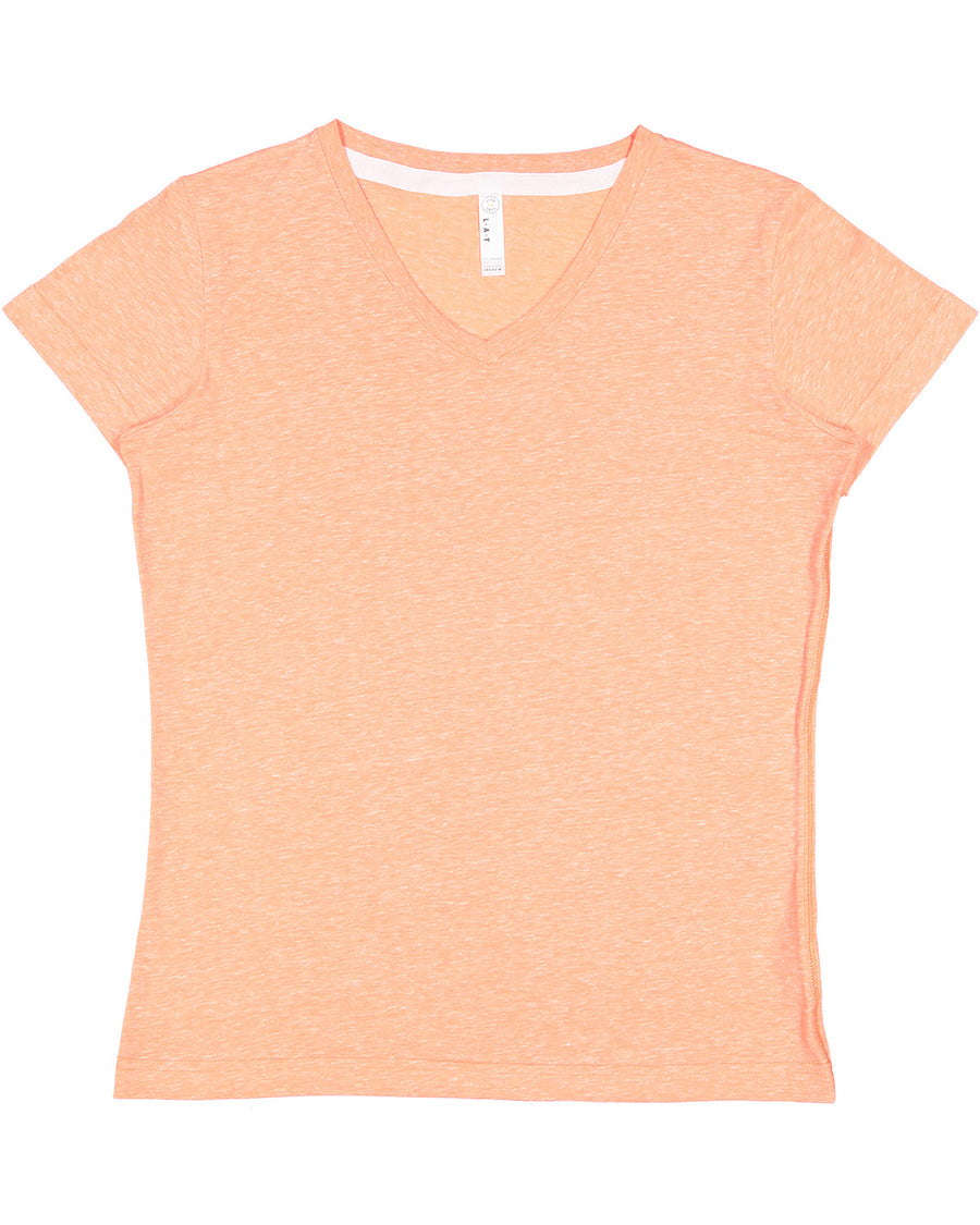 Women's Harborside Melange V-Neck T-Shirt - Papaya Melange