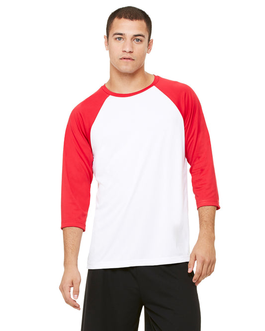 Unisex Baseball T-Shirt - White / Sport Red