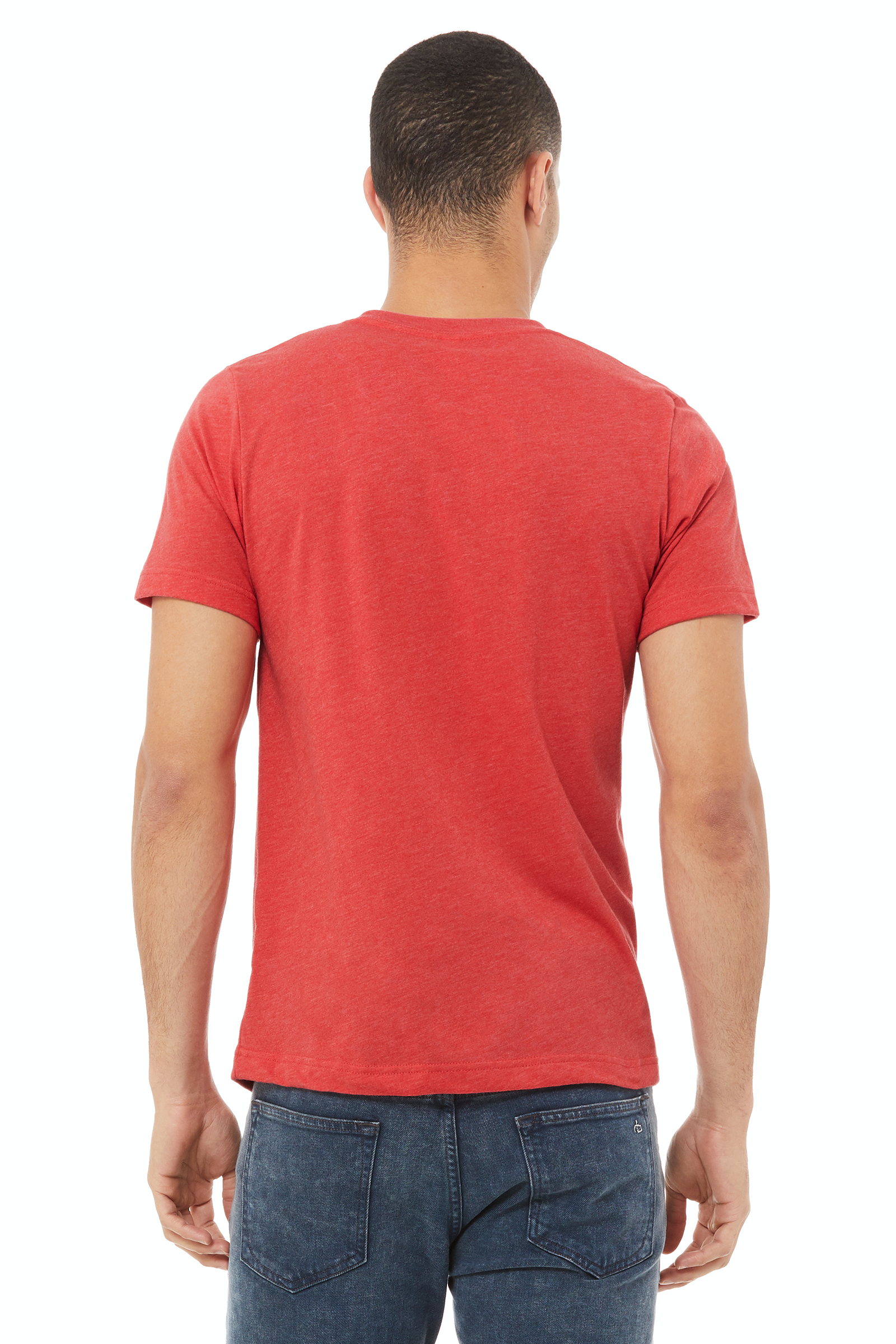Unisex Triblend V-Neck T-Shirt - Red Triblend