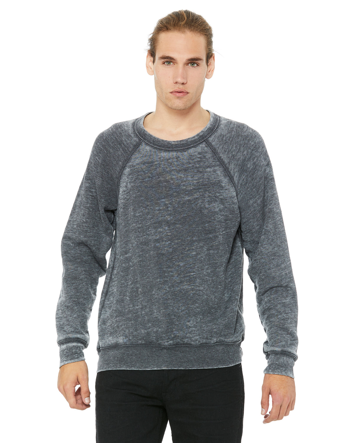 Unisex Sponge Fleece Raglan Sweatshirt - Gray Acid Fleece