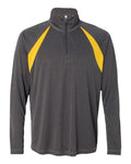 Quarter-Zip Lightweight Raglan Pullover - Dark Gray Heather / Sport Gold