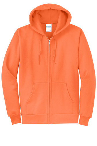 Unisex Core Fleece Full-Zip Hoodie - Neon Orange