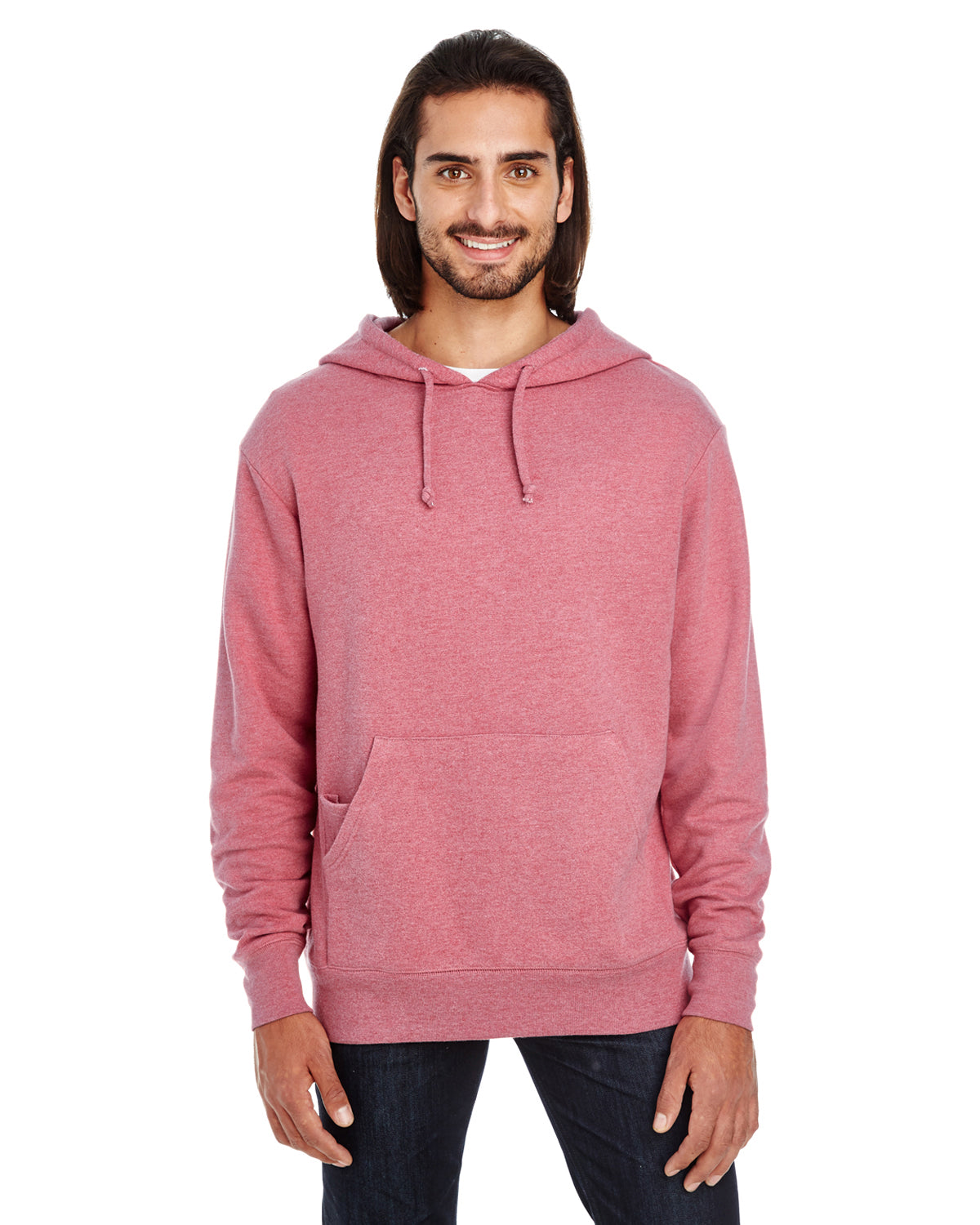 Unisex Triblend French Terry Hoodie - Cardinal Heather