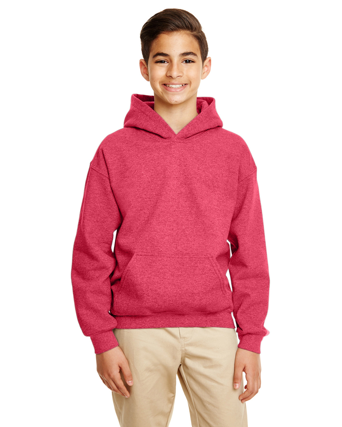 Youth Heavy Blend™ 50/50 Hoodie - Heather Sport Scarlet Red