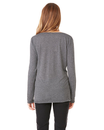 Women's Flowy Long-Sleeve V-Neck - Heather Dark Gray
