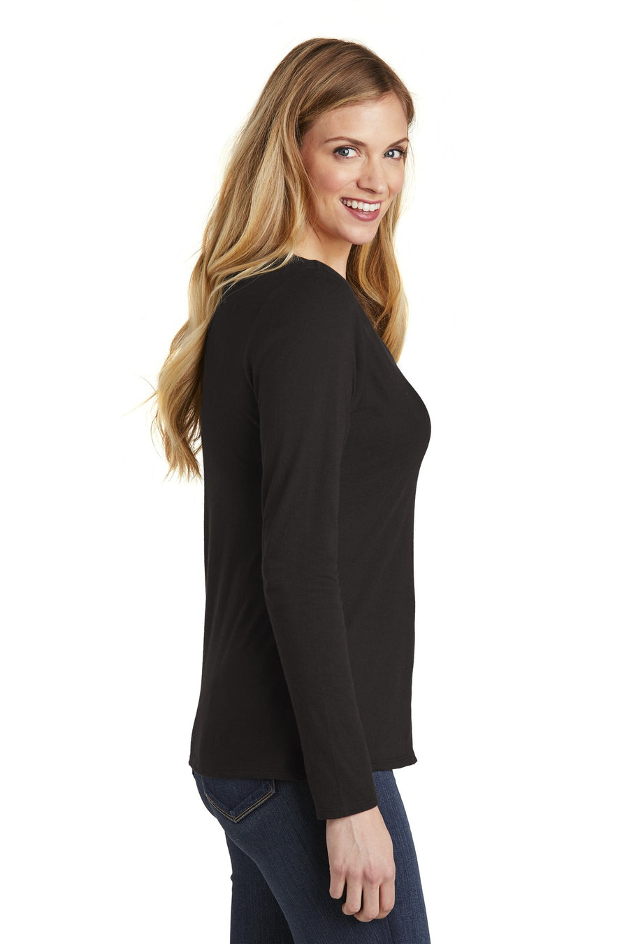 Women's Very Important Tee Long Sleeve V-Neck - Black