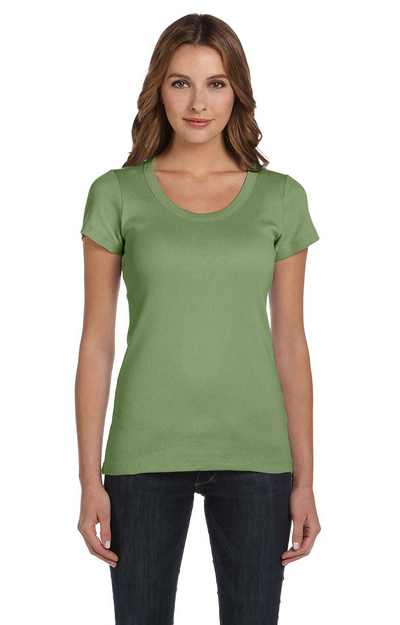 Women's Baby Rib Scoopneck Tee - Moss Green