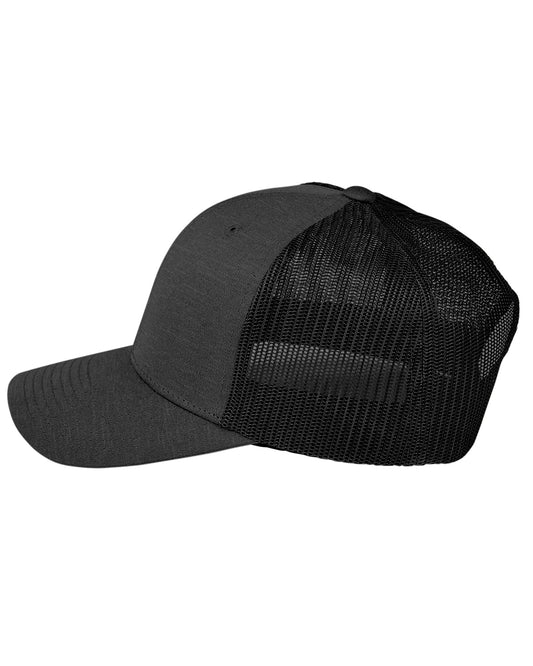 by Yupoong® Unisex Zone Sonic Heather Trucker Cap - Black Heather / Black