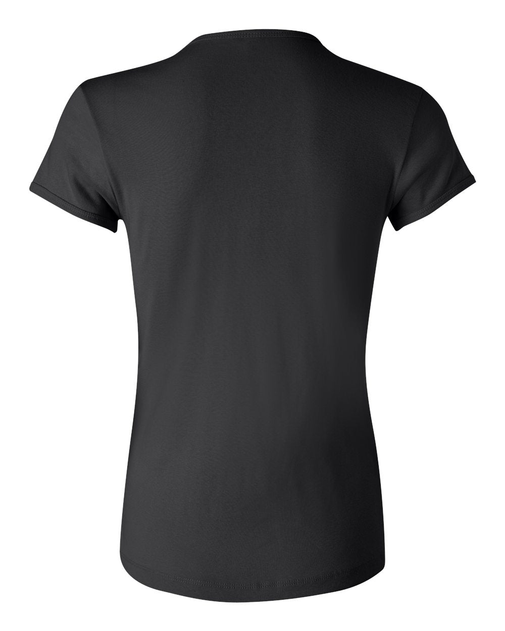 Women's Baby Rib Short Sleeve V-Neck Tee - Black
