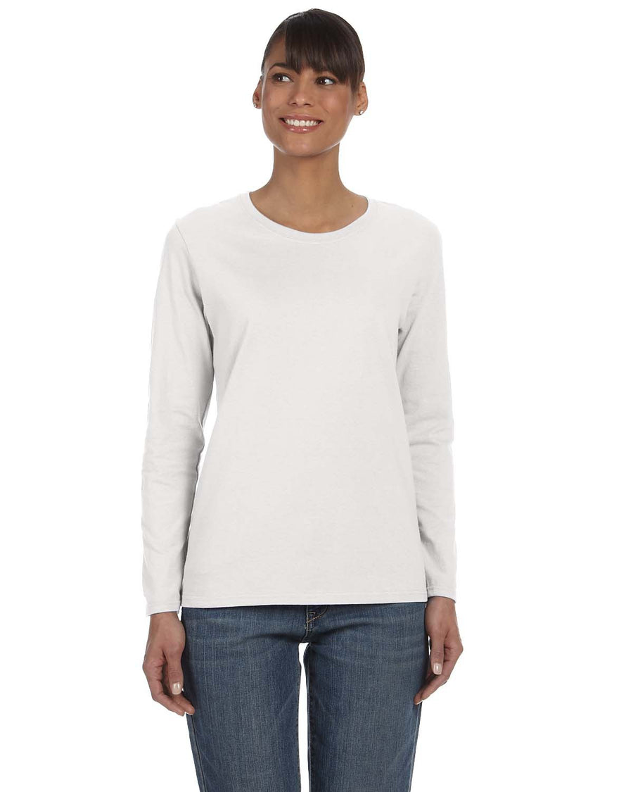 Ladies' Heavy Cotton™ 5.3 oz. Long-Sleeve T-Shirt - Ash Gray