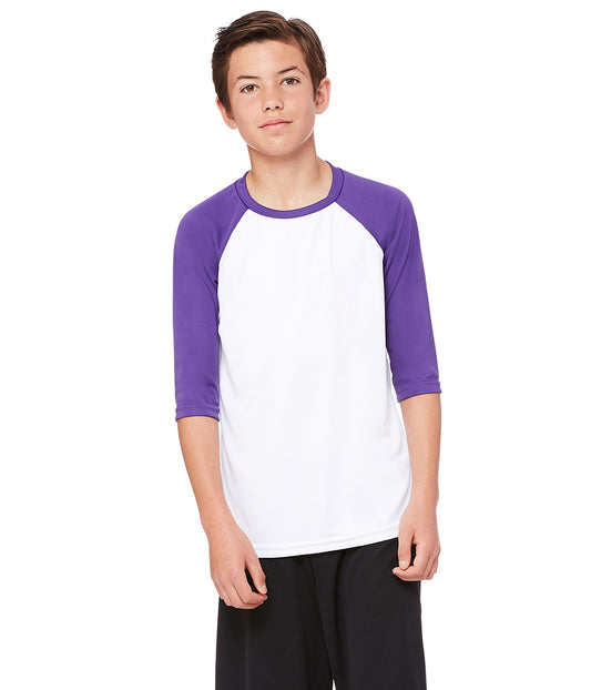 Youth Baseball T-Shirt - White / Sport Purple