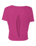 Women's Flowy Open Back Tee - Berry