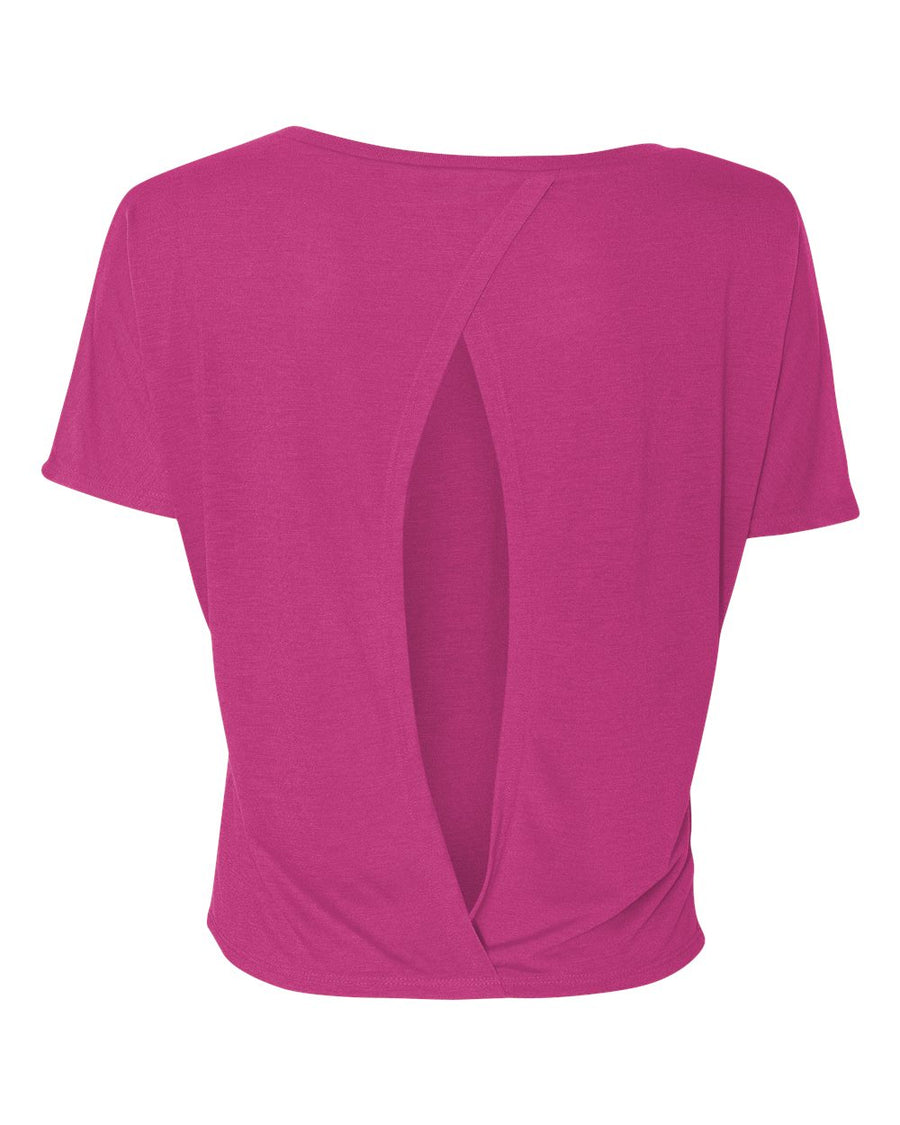 Women's Flowy Open Back Tee - Berry