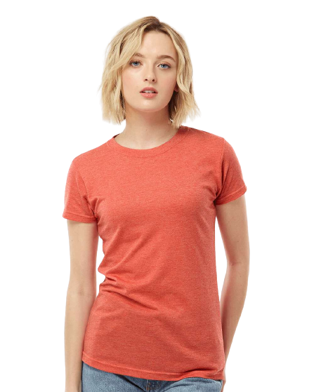 Women's Poly-Rich Slim Fit Tee - Heather Orange