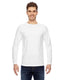 Bayside BA6100 - Unisex 100% Cotton Long Sleeve T-Shirt - White