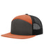 Richardson 168 - Seven-Panel Trucker Cap - Charcoal / Burnt Orange / Black