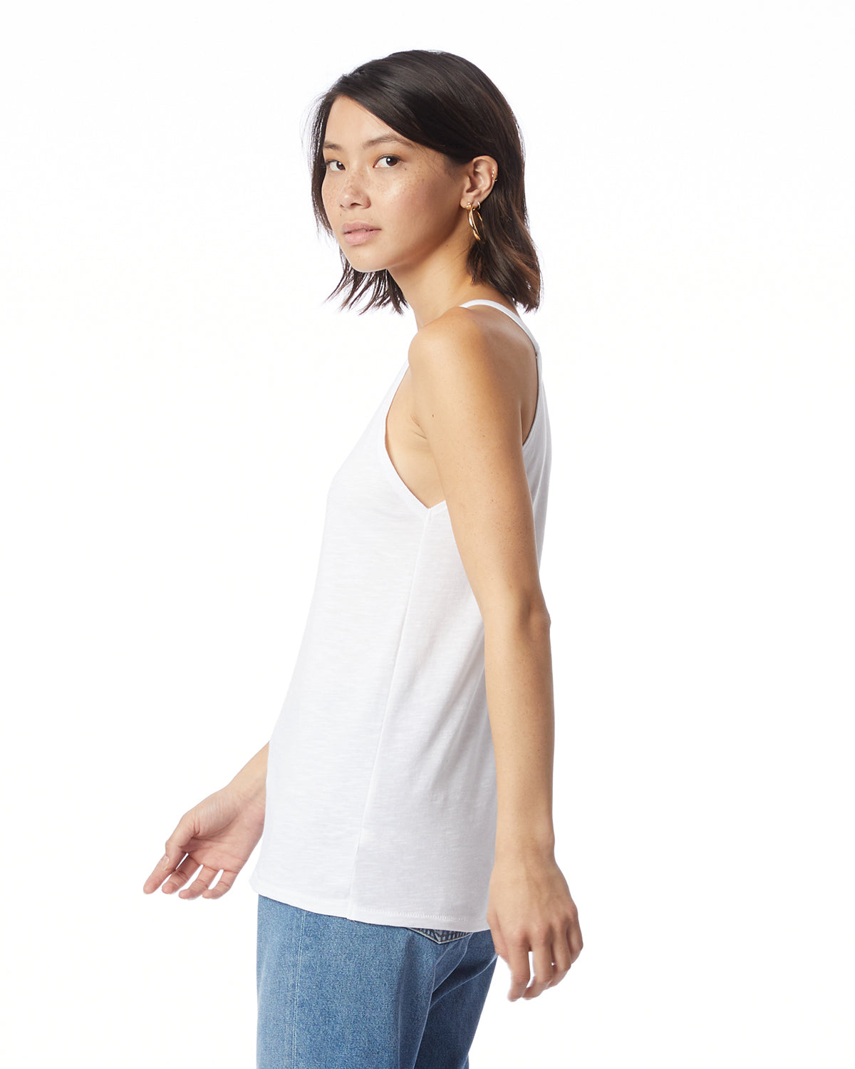 Women's Slub Sporty Tank - White