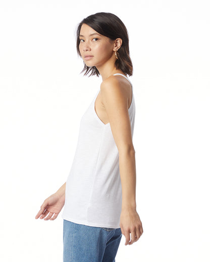 Women's Slub Sporty Tank - White