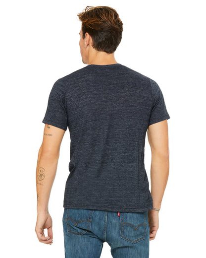 Unisex Poly-Cotton Short-Sleeve T-Shirt - Navy Slub