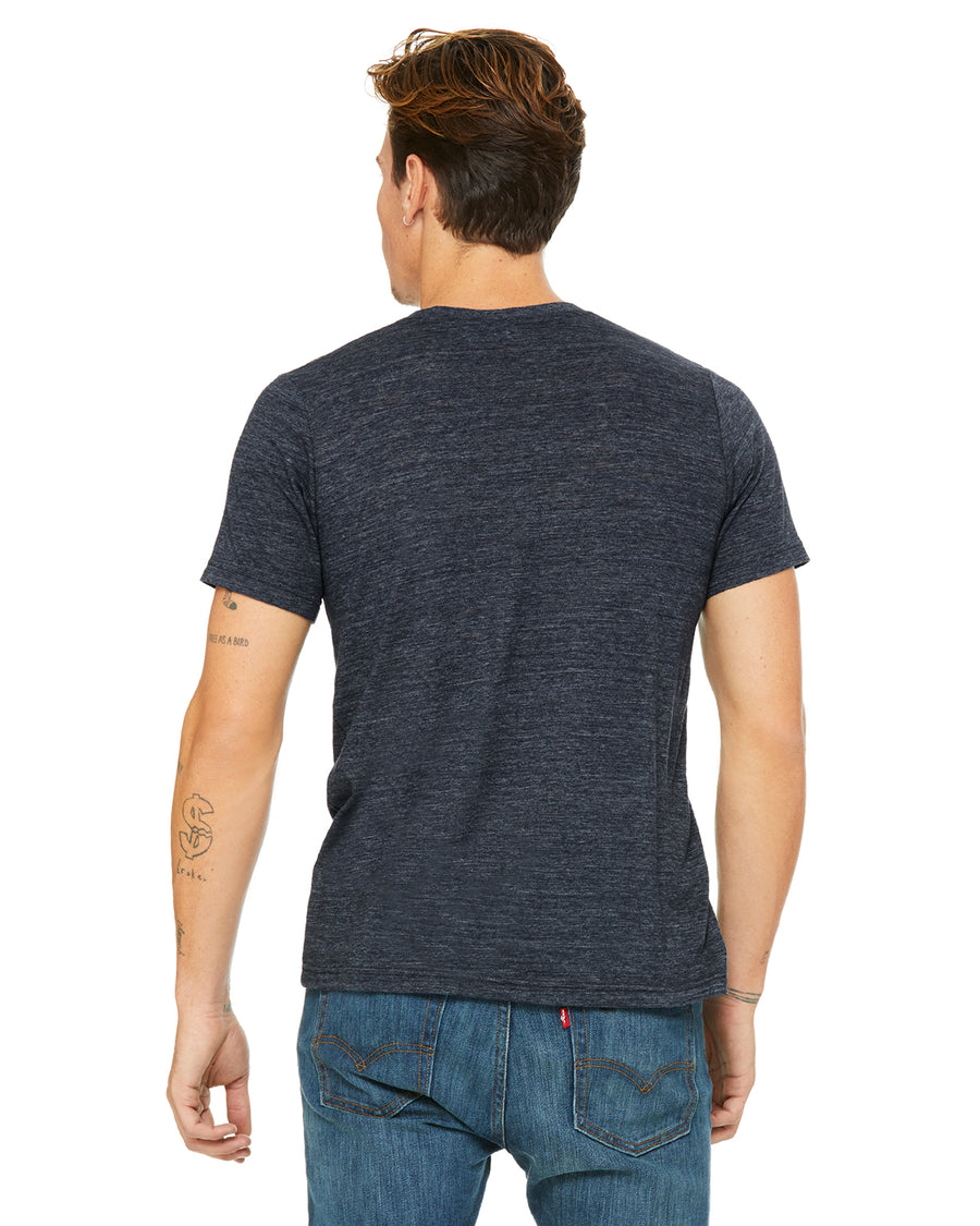 Unisex Poly-Cotton Short-Sleeve T-Shirt - Navy Slub
