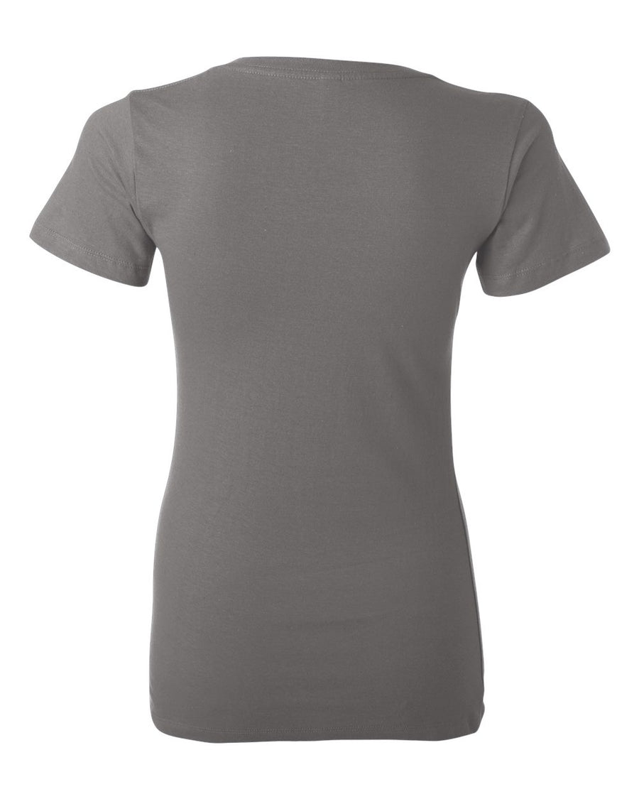Ladies' Jersey Short-Sleeve Deep V-Neck T-Shirt - Asphalt