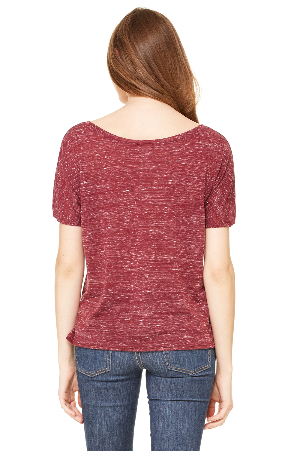 Women's Slouchy T-Shirt - Maroon Marble