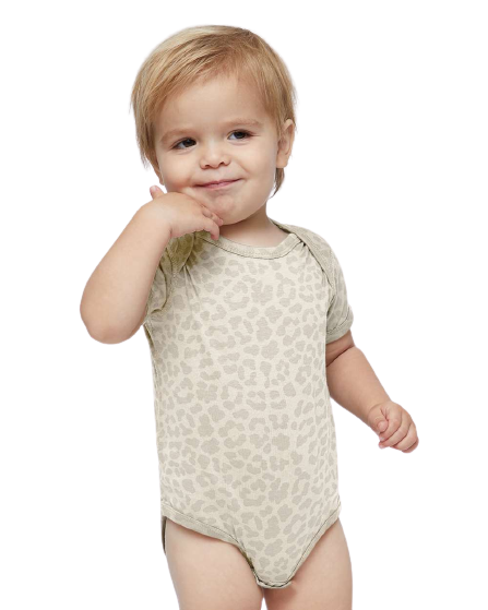 Infant Fine Jersey Bodysuit - Natural Leopard